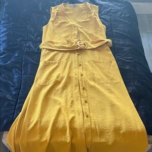 Sharagano Yellow Sleeveless Maxi Dress